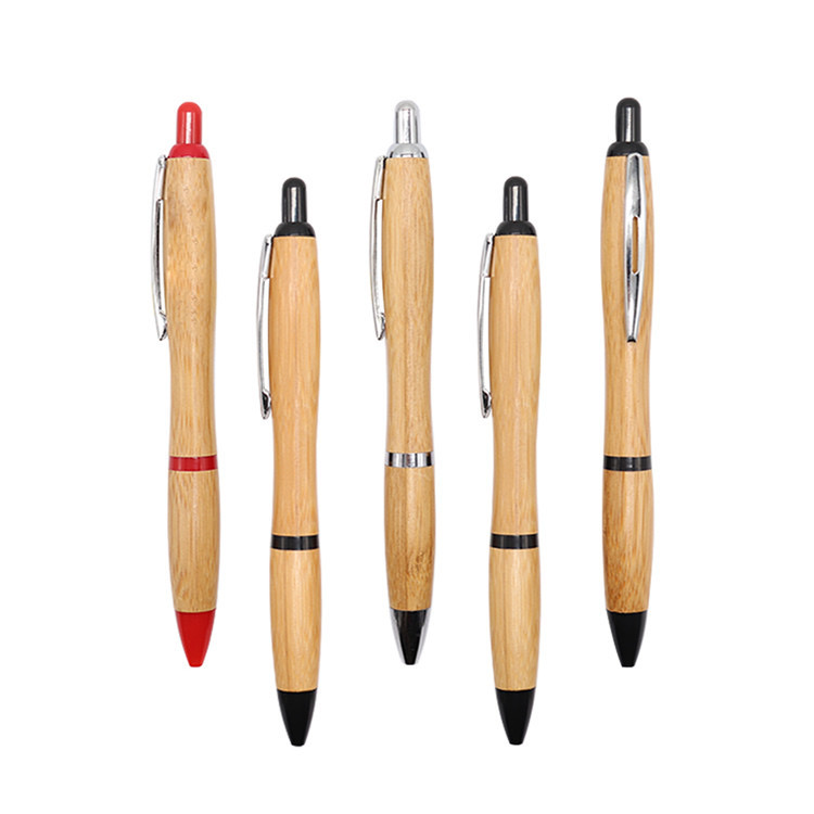 Eco Green Promotional Recyle Bamboo Wood Curvy Viva Ballpoint Pen with Laser Engraved Logo