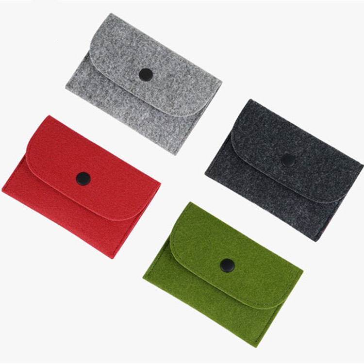 Felt Coin Purse Unisex Cute Felt Mini Coin Purse Wallet Casual Small Bags Key Card Money Holder