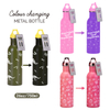 2025 New Temperature Color Change Single Wall Stainless Steel Metal Water Bottle