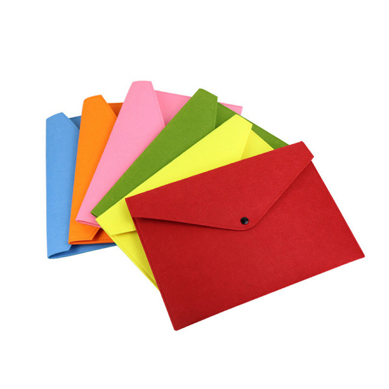 Customized Logo Felt File Folder Paper Envelope A4 Office Document Folders