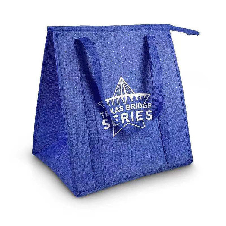 Custom Hot Pressed Non Woven Insulated Tote Cooler Bag Insulated Grocery Shopping Bags