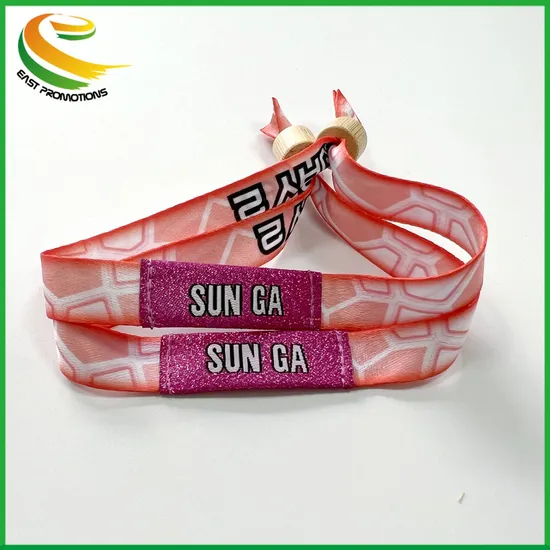 Custom Sublimation Printed RFID Festival Fabric Wristbands No Minimum for Events