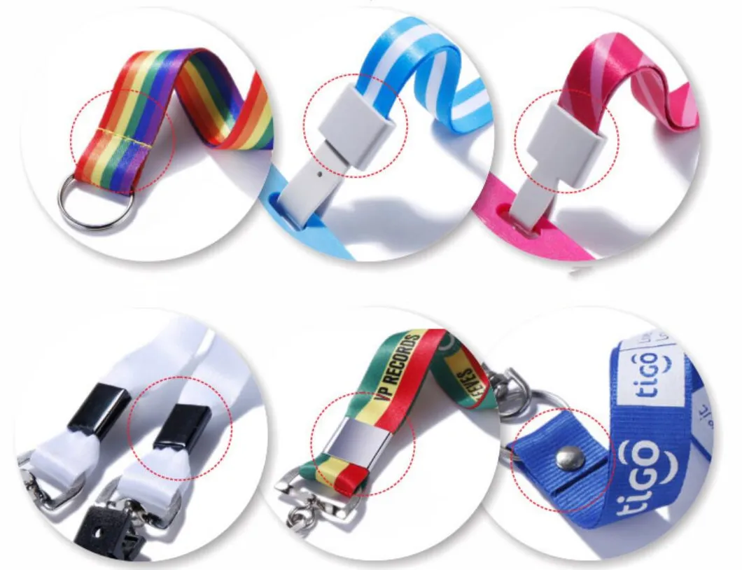 Custom Design RPET Fabric Sublimation Printing Logo Neck Key Chain Nylon Lanyard