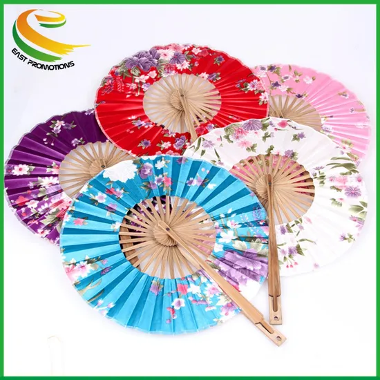 Printing Flowers Round Windmill Cloth Fan