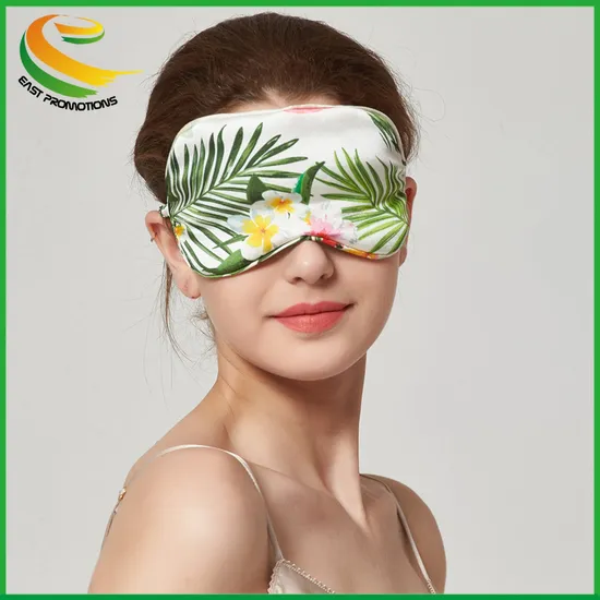 Custom Logo Printing Silk Satin Sleep Eye Shade Eye Mask Sleeping Mask for Hotel Gifts