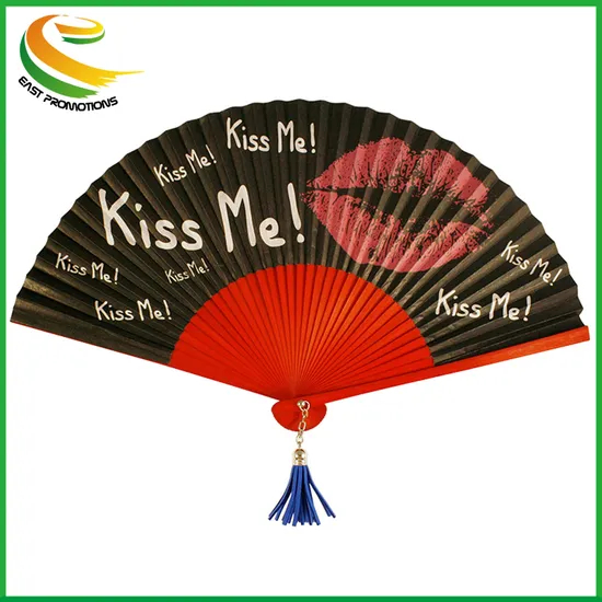 Custom Printed Bamboo Ribs Folding Paper Hand Fan Bride Hand Fan