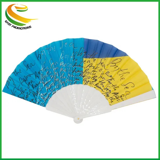 Wholesale Custom Plastic Nylon Fold Hand Fan for Promotion