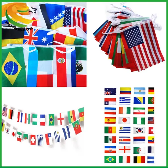 Advertising Double Sides Printed Hanging Event Vinyl Flag Strings Flag Bunting