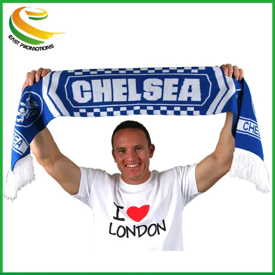 Custom Sports Knitted Scarf Fan Muffler with Jacquard Logo