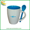 Manufacturer Customized 11oz Porcelain Ceramic Gift Mug Color Changing Ceramic Cups with Spoon