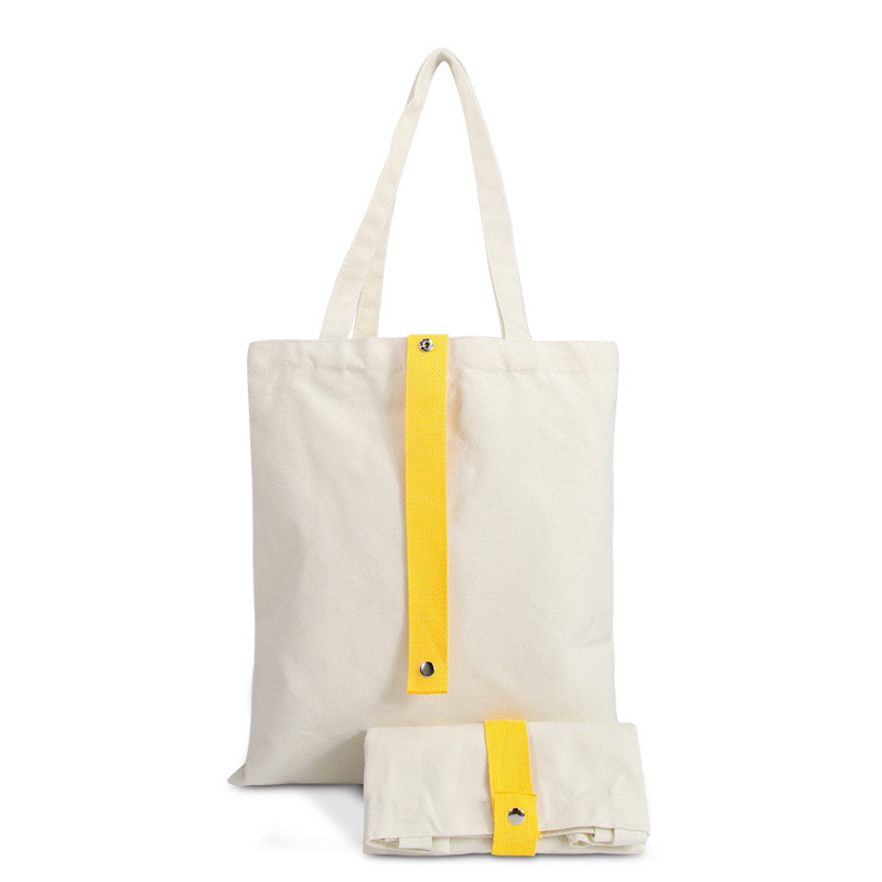 Custom Portable Folding Eco Organic Cotton Shopping Tote Bag