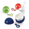 2025 Hot Sale 100% Degradable PE Poncho Raincoat Ball Keychain with Logo Printing