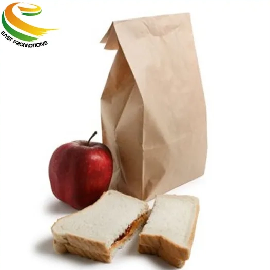 Custom Brown Kraft Paper Cake Bag Food Grade Paper Packing Bag Anti-Oil Pouch for Food