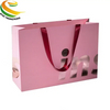 Custom Fashion Ribbon Handle Paper Shopping Bags Cosmetic Jewelry Clothes Gift Paper Bag
