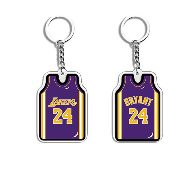 Wholesale Acrylic Basketball Star Jersey Keychain Plastic Acrylic Car Key Chain Pendant for Gifts
