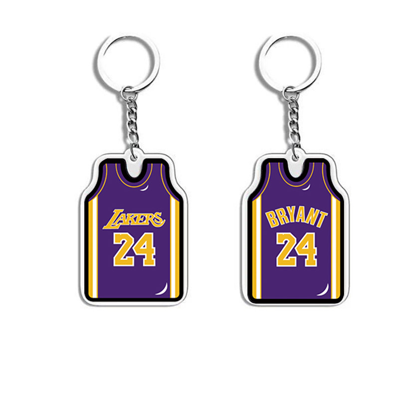 Wholesale Acrylic Basketball Star Jersey Keychain Plastic Acrylic Car Key Chain Pendant for Gifts