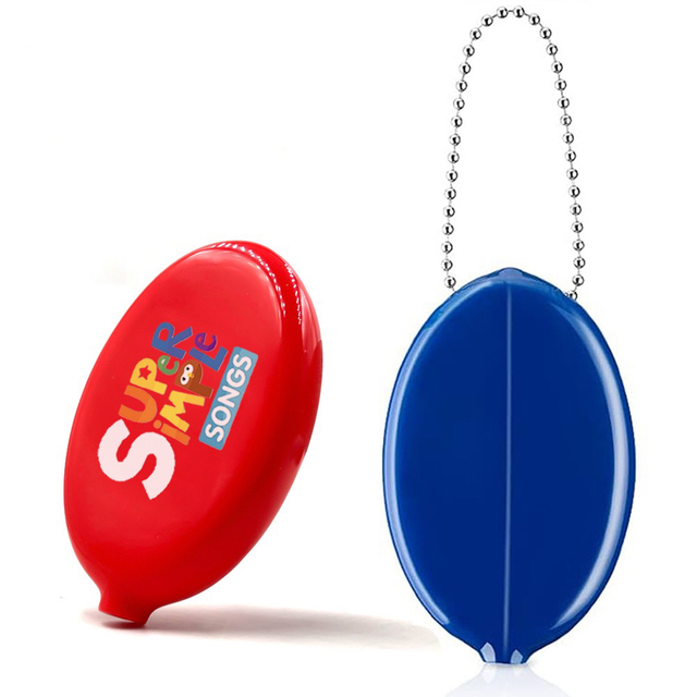 Custom LOGO Japan Hot Blank Rubber Coin Case Keyring PVC Silicone Squeezes Coin Purse With Keychain