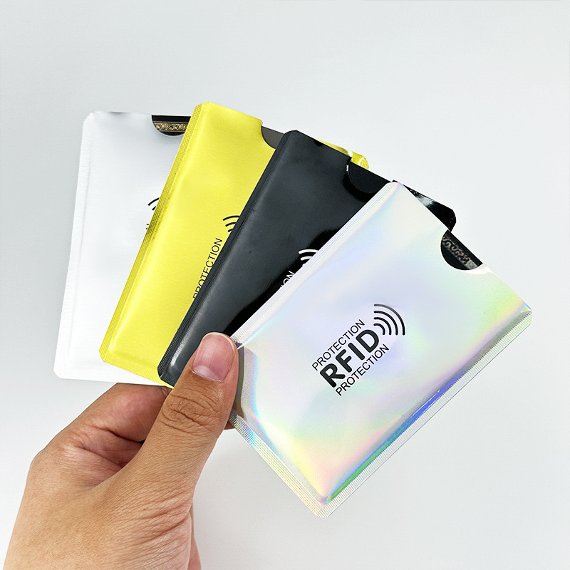 Custom Logo AntiScan Aluminum Foil Card Holder, RFID Blocking Credit Card Sleeve 