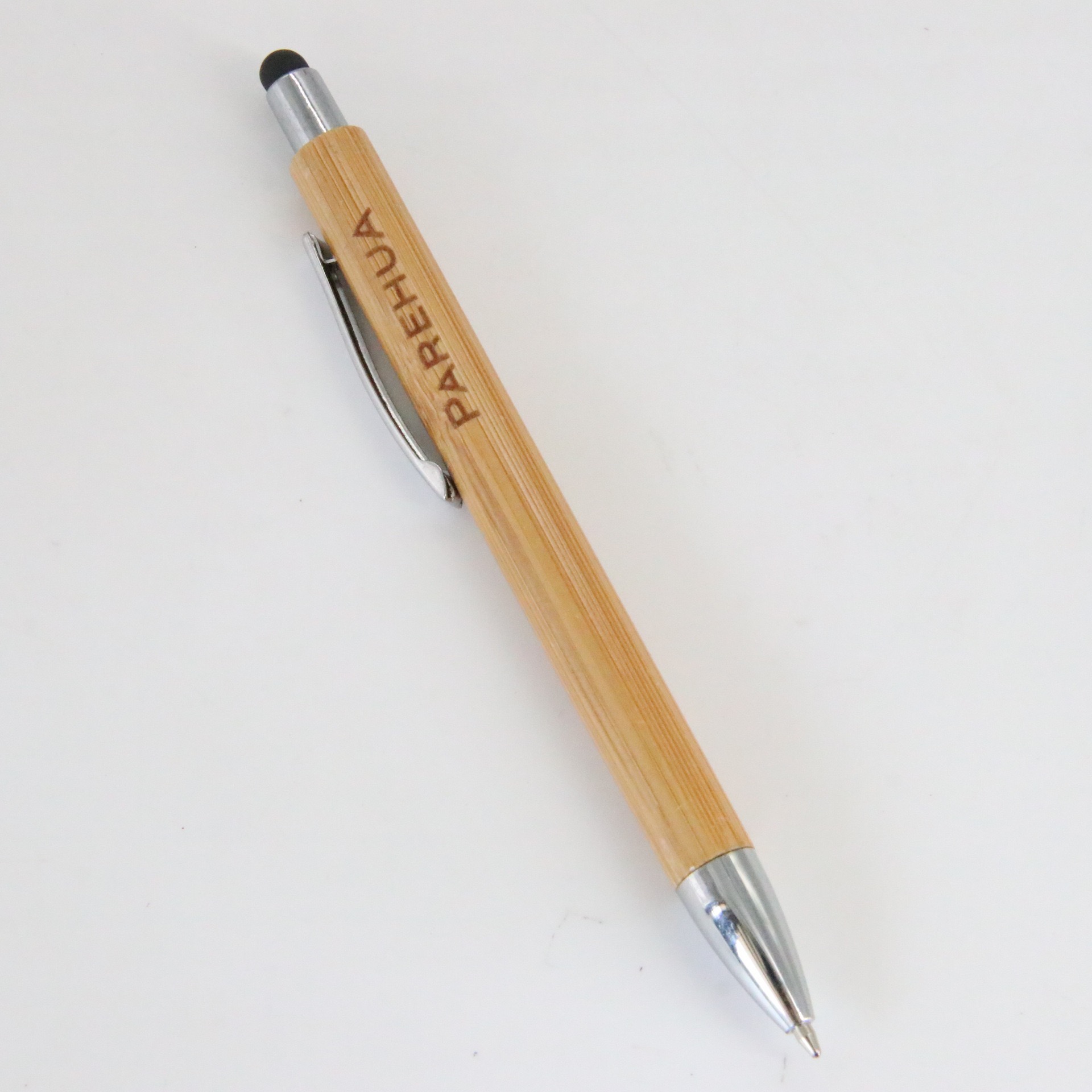 Custom Logo Laser Engrave Bamboo Pen Ballpoint Touch Screen Pen for Gifts