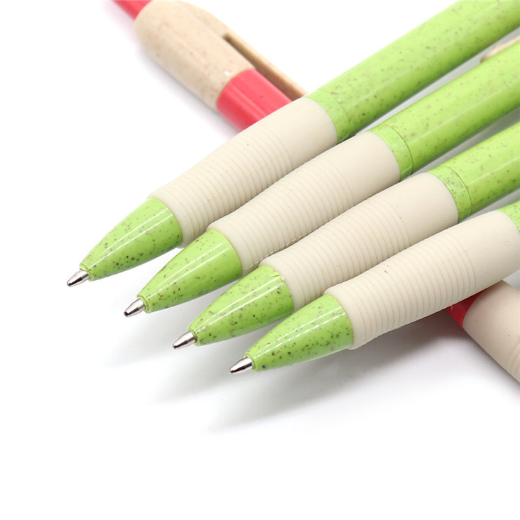 Custom Logo Biodegradable Pens Eco Friendly Wheat Straw Ball Point Pen for Promotion