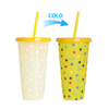 Custom PP Drink Straw Reusable Plastic Cold Color Changing Magic Cup