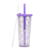  700ml Matte Pastel Colored Acrylic Tumblers Double Wall Plastic Tumblers With Straw