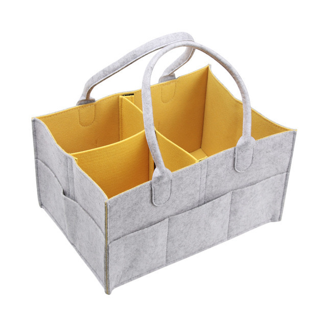 Hot Sales Felt Baby Diaper Caddy Bag Organizer Mummy Storage Bag Nappy Organizer