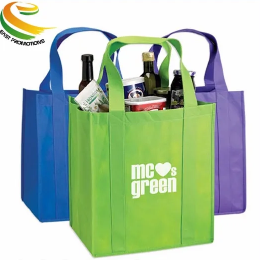 Custom Foldable Promotional Eco-friendly 120g Non Woven Shopping Bag Grocery Bag 
