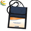 Custom Polyester Badge Neck Wallet Passport Pouch Wallet with Pen Holder