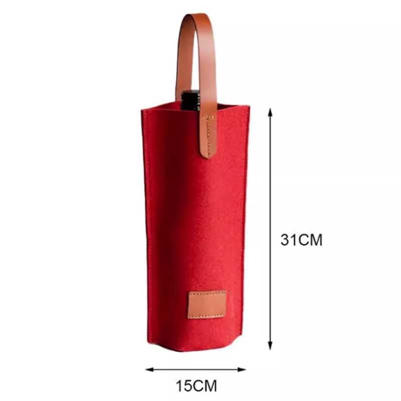 Felt Single Wine Bottle Tote Bag Carrier Bag Wine Cooler Gift for Wine Lovers