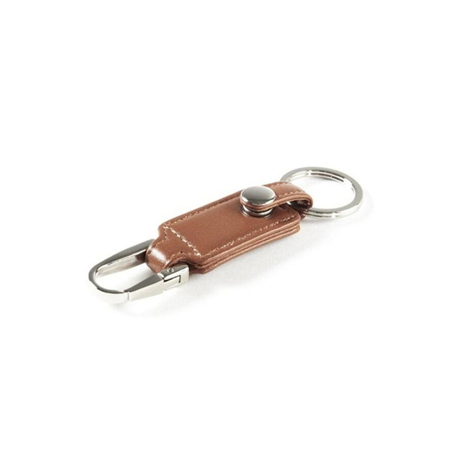 Promotional Metal PU Leather Key Chain with Ring