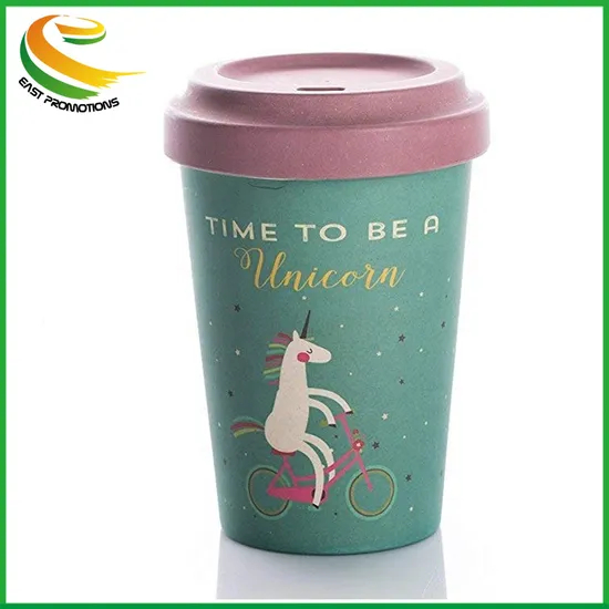 Coffee Tee Eco Friendly Reusable Gift Bamboo Fiber Mug Cup with Silicone Lids 400ml