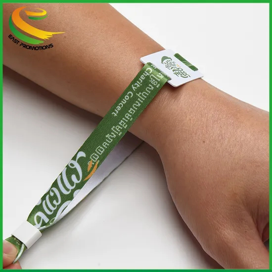Custom RFID Festival Woven Polyester Wristbands Waterproof RFID Woven Event Fabric Bracelets