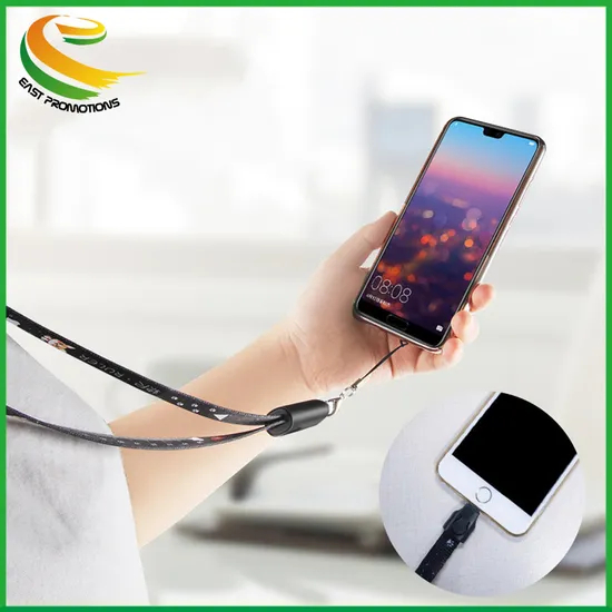 3 in 1 Multi Functional Lanyard Cell Phone Charging Cable Creative Design USB Data Cable Dye Sublimation Mobile Phone Lanyard