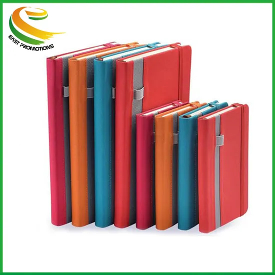 High Quality Free Sample Custom Printed Black Line PU Leather Notebook Cheapest