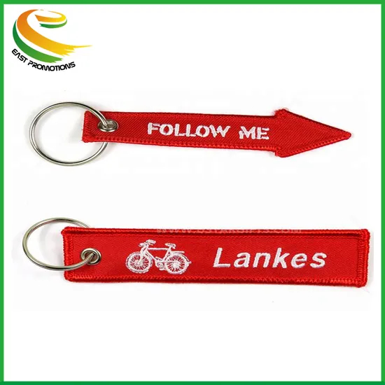 Hot Sale Embroidery Keychain, Ethnic Bag Fr Clothing Tags Embroidered Fabric Key Chain, Charms Pendant Keyring