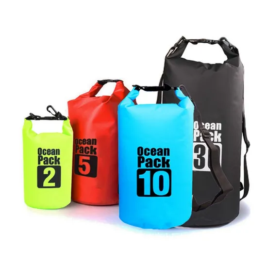 Factory Custom Logo Outdoor PVC Tarpaulin Ocean Pack Tube Waterproof Dry Bag Sack for Promotion