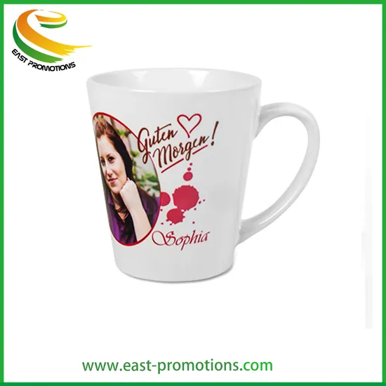 Wholesale Cheap 12oz Colored Tapered Porcelain Mug Ceramic Cup with Logo Printing for Promotional Gifts