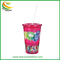 Factory Customized 16oz Double Wall Acrylic Tumbler Clear Plastic Cup with Lid and Straw