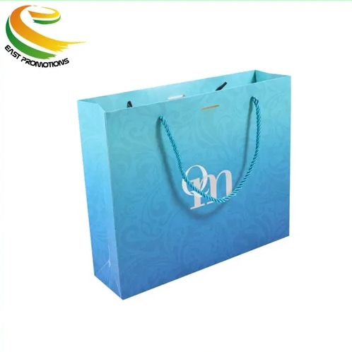 Custom Luxury Art Paper Gift Bag, White Cardboard Paper Shopping Bag with Nylon Rope