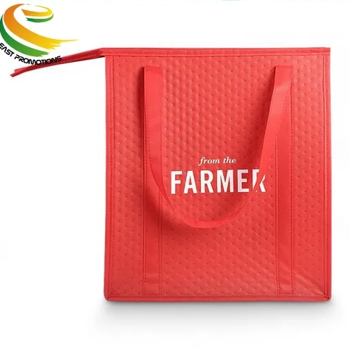 Custom Logo Insulated Reusable Large Waterproof Refrigerated Non Woven Tote Picnic Cooler Bag