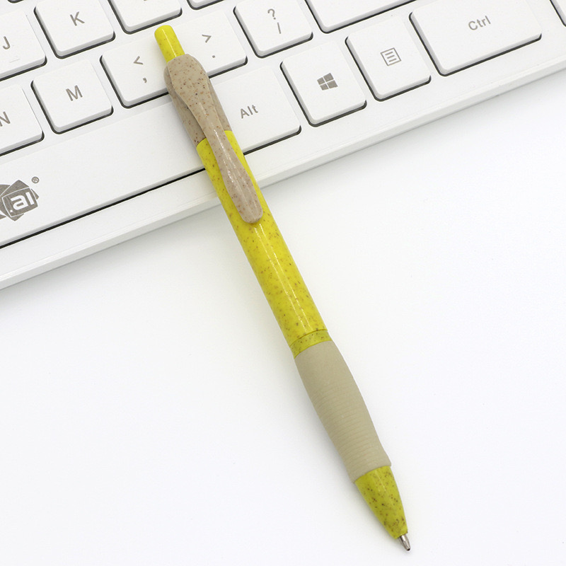 Custom Logo Biodegradable Pens Eco Friendly Wheat Straw Ball Point Pen for Promotion
