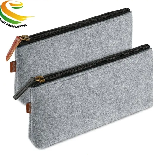New Arrival Felt Cloth Pouch Storage Bag Pencil Case with Zipper for School Office