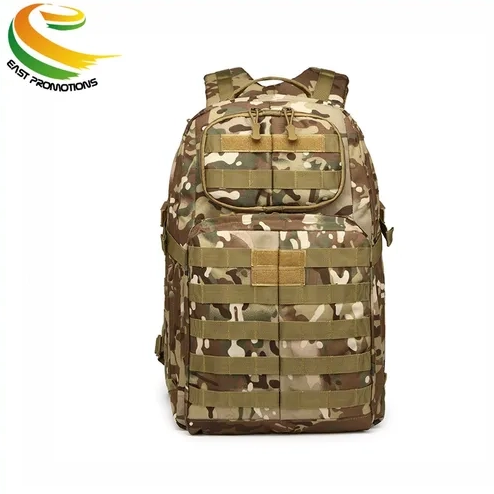 High-Capacity Hiking Military Style Bag, Camouflage Tactical Molle Backpack for Travel