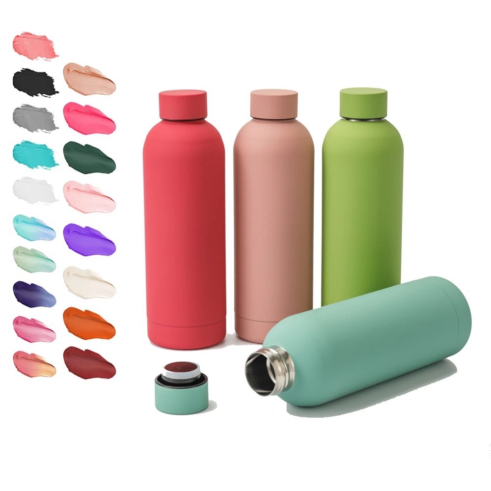 Custom BPA Free Rubber Paint Double Wall Stainless Water Tumbler Vacuum Insulated Stainless Steel Water Bottle