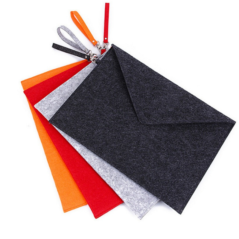 Factory Supply Felt File Pocket Envelope Pouch A4 Felt Document Bag