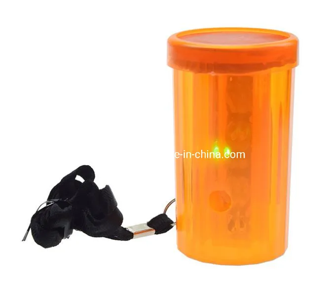 Customized Plastic Cylindrical Whistle, LED Light Sports Whistle for Events Cheering