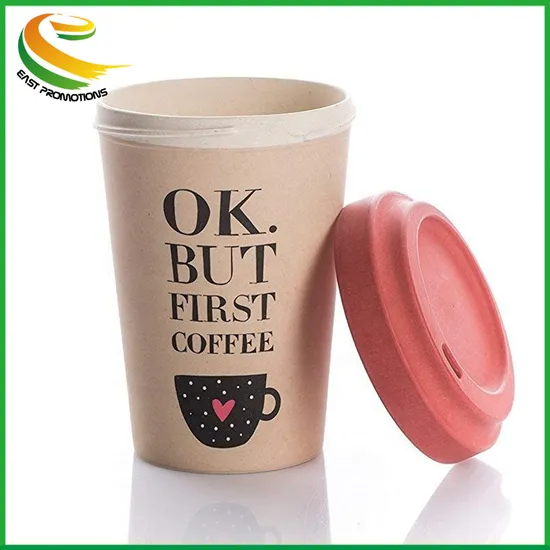 LFGB Grade Design Printing Bamboo Fiber Cup with Nice Lids