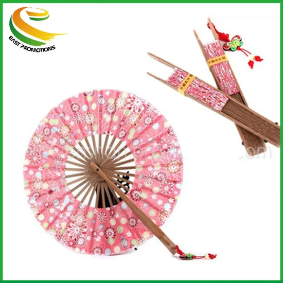 Printing Flowers Round Windmill Cloth Fan