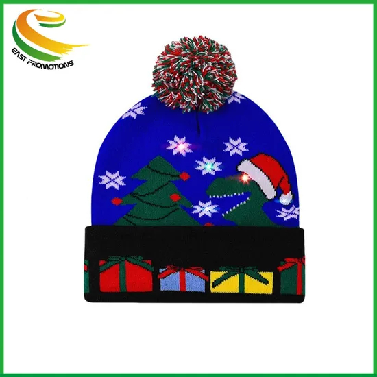 New LED Christmas Hat Light up Christmas Beanie Hats for Xmas Party Decoration